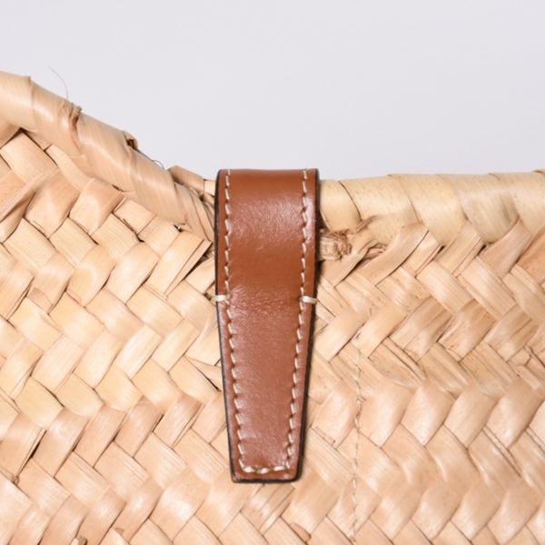 CELINE セリーヌ ラシック パニエ ラフィア カーフスキン 2WAY ハンドバッグ かごバッグ 美品 中古 4a000262
