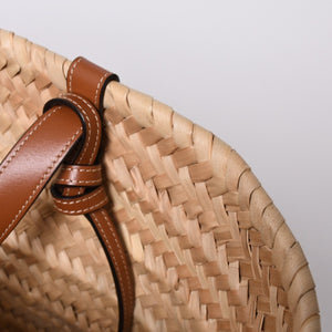 CELINE セリーヌ ラシック パニエ ラフィア カーフスキン 2WAY ハンドバッグ かごバッグ 美品 中古 4a000262