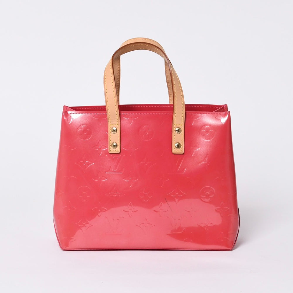 LOUIS VUITTON Reid PM Handbag M9132F Monogram Vernis Leather Framboise Gold Hardware Good Condition Used 4a000171