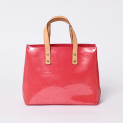 LOUIS VUITTON Reid PM Handbag M9132F Monogram Vernis Leather Framboise Gold Hardware Good Condition Used 4a000171