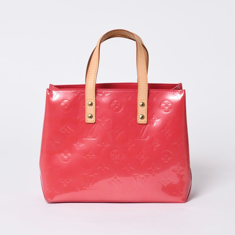 LOUIS VUITTON Reid PM Handbag M9132F Monogram Vernis Leather Framboise Gold Hardware Good Condition Used 4a000171