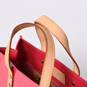 LOUIS VUITTON Reid PM Handbag M9132F Monogram Vernis Leather Framboise Gold Hardware Good Condition Used 4a000171