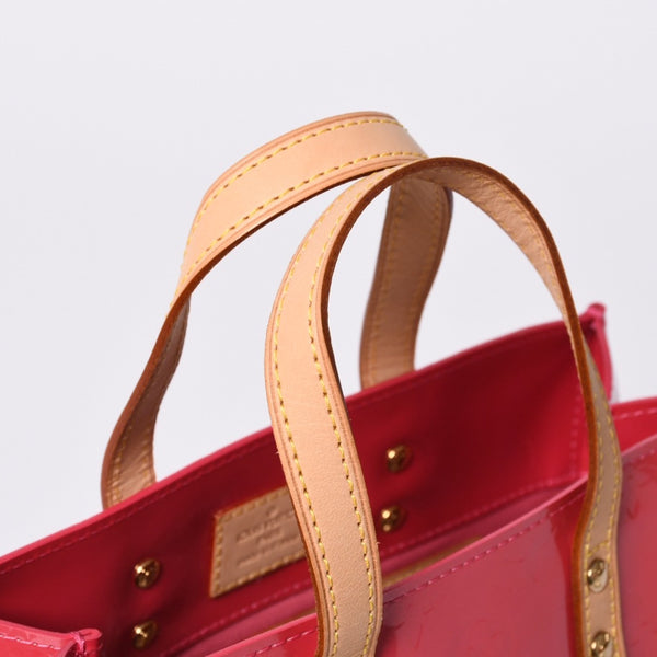 LOUIS VUITTON Reid PM Handbag M9132F Monogram Vernis Leather Framboise Gold Hardware Good Condition Used 4a000171