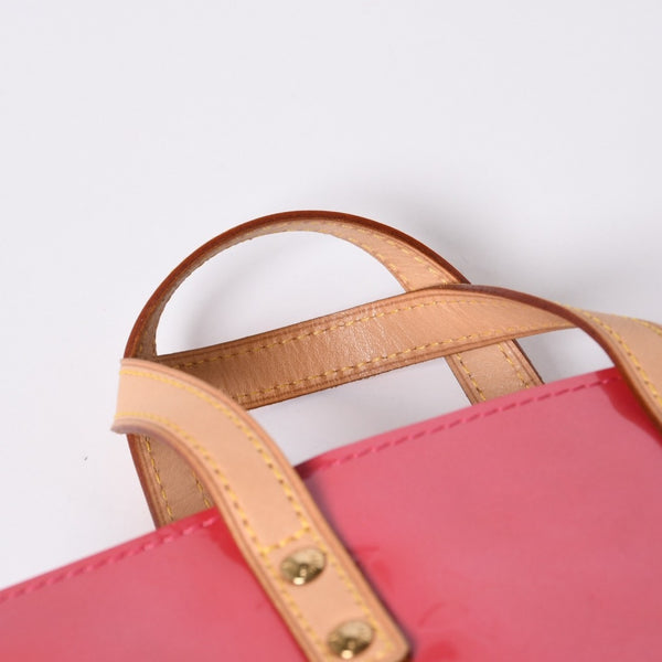 LOUIS VUITTON Reid PM Handbag M9132F Monogram Vernis Leather Framboise Gold Hardware Good Condition Used 4a000171