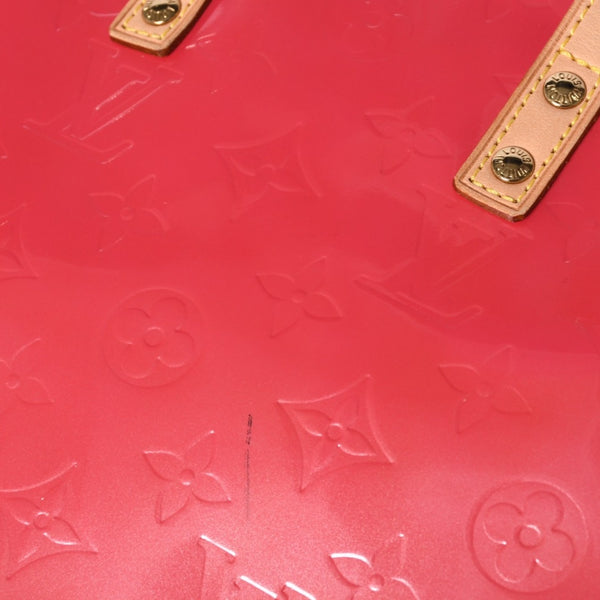 LOUIS VUITTON Reid PM Handbag M9132F Monogram Vernis Leather Framboise Gold Hardware Good Condition Used 4a000171