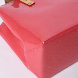 LOUIS VUITTON Reid PM Handbag M9132F Monogram Vernis Leather Framboise Gold Hardware Good Condition Used 4a000171