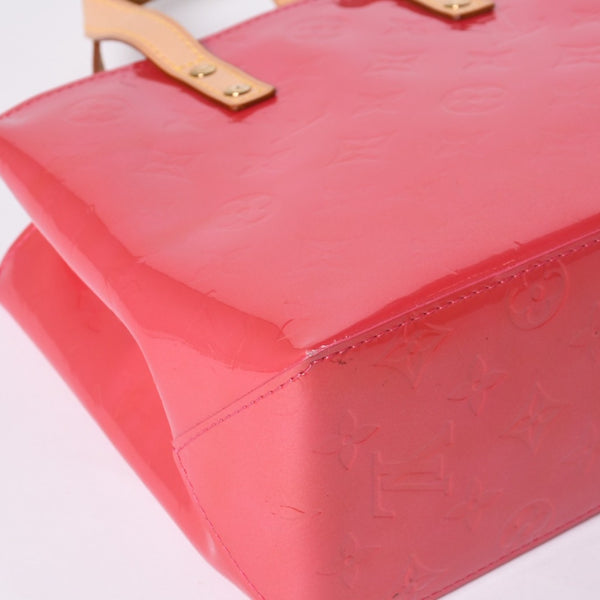 LOUIS VUITTON Reid PM Handbag M9132F Monogram Vernis Leather Framboise Gold Hardware Good Condition Used 4a000171