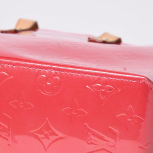 LOUIS VUITTON Reid PM Handbag M9132F Monogram Vernis Leather Framboise Gold Hardware Good Condition Used 4a000171