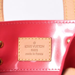 LOUIS VUITTON Reid PM Handbag M9132F Monogram Vernis Leather Framboise Gold Hardware Good Condition Used 4a000171