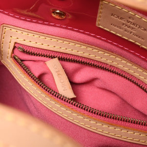 LOUIS VUITTON Reid PM Handbag M9132F Monogram Vernis Leather Framboise Gold Hardware Good Condition Used 4a000171