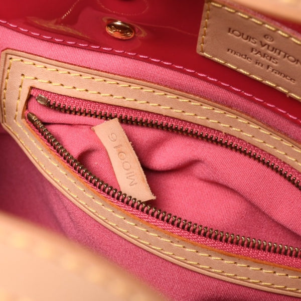 LOUIS VUITTON Reid PM Handbag M9132F Monogram Vernis Leather Framboise Gold Hardware Good Condition Used 4a000171