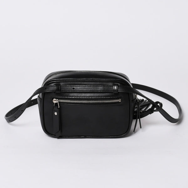 Very Good Condition SAINT LAURENT Saint Laurent Shoulder Bag V Stitch Fringe YSL Logo Black Calf 534817 Used 4a000160