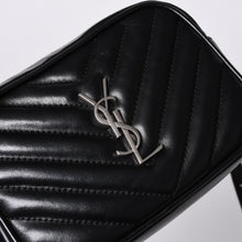 画像をギャラリービューアに読み込む, 極美品 SAINT LAURENT サンローラン ショルダーバッグ Vステッチ フリンジ YSLロゴ ブラック カーフ 534817 中古 4a000160