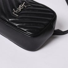 画像をギャラリービューアに読み込む, 極美品 SAINT LAURENT サンローラン ショルダーバッグ Vステッチ フリンジ YSLロゴ ブラック カーフ 534817 中古 4a000160
