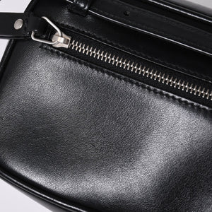 Very Good Condition SAINT LAURENT Saint Laurent Shoulder Bag V Stitch Fringe YSL Logo Black Calf 534817 Used 4a000160