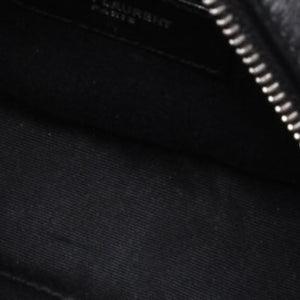 Very Good Condition SAINT LAURENT Saint Laurent Shoulder Bag V Stitch Fringe YSL Logo Black Calf 534817 Used 4a000160