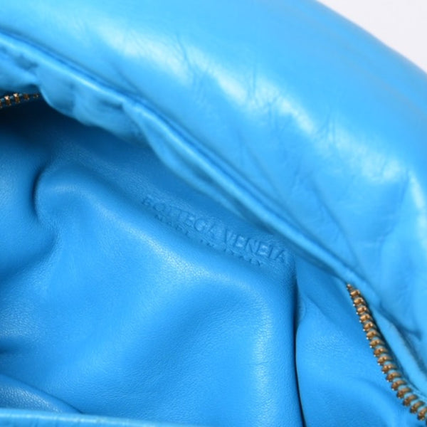 極美品 BOTTEGA VENETA ボッテガヴェネタ MINI JODIE ミニジョディ ハンドバッグ ミニバッグ ブルー ゴールド金具 中古 4a000059