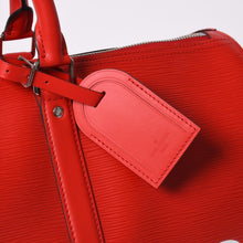画像をギャラリービューアに読み込む, 新品未使用 LOUIS VUITTON SUPREME シュプリームルイヴィトン キーポル バンドリエール45 ボストンバッグ M53419 エピ レッド 中古 4a000339