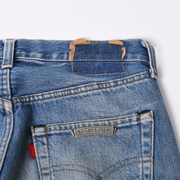 Like new CHROME HEARTS LEVI'S 501 Levi's Denim Pants Cross Ball Button Blue Size 29 Used 4a000439