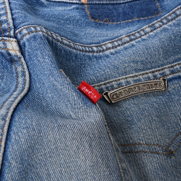 Like new CHROME HEARTS LEVI'S 501 Levi's Denim Pants Cross Ball Button Blue Size 29 Used 4a000439