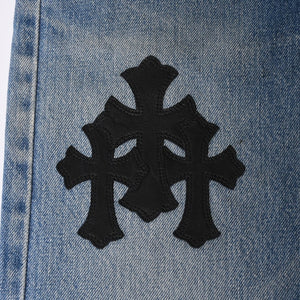 Like new CHROME HEARTS LEVI'S 501 Levi's Denim Pants Cross Ball Button Blue Size 29 Used 4a000439