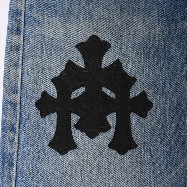 Like new CHROME HEARTS LEVI'S 501 Levi's Denim Pants Cross Ball Button Blue Size 29 Used 4a000439