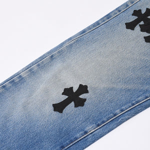 Like new CHROME HEARTS LEVI'S 501 Levi's Denim Pants Cross Ball Button Blue Size 29 Used 4a000439