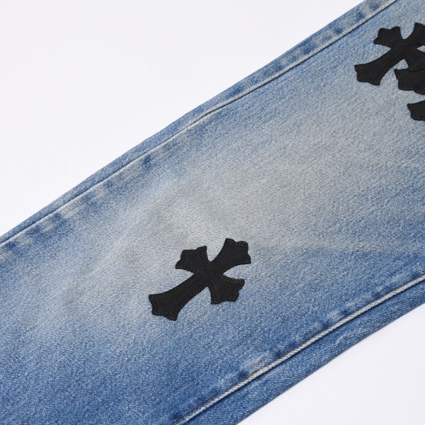 Like new CHROME HEARTS LEVI'S 501 Levi's Denim Pants Cross Ball Button Blue Size 29 Used 4a000439