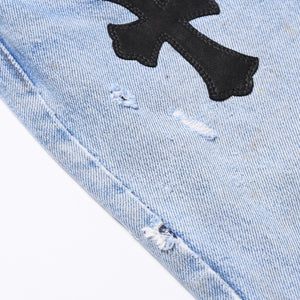 Like new CHROME HEARTS LEVI'S 501 Levi's Denim Pants Cross Ball Button Blue Size 32 Used 4a000438