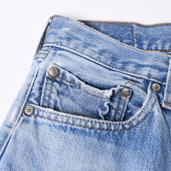 Like new CHROME HEARTS LEVI'S 501 Levi's Denim Pants Cross Ball Button Blue Size 32 Used 4a000438
