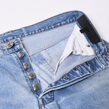 画像をギャラリービューアに読み込む, 新品同様 CHROME HEARTS クロムハーツ LEVI'S 501 リーバイス デニムパンツ クロスボールボタン ブルー サイズ32 中古 4a000438