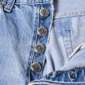 Like new CHROME HEARTS LEVI'S 501 Levi's Denim Pants Cross Ball Button Blue Size 32 Used 4a000438