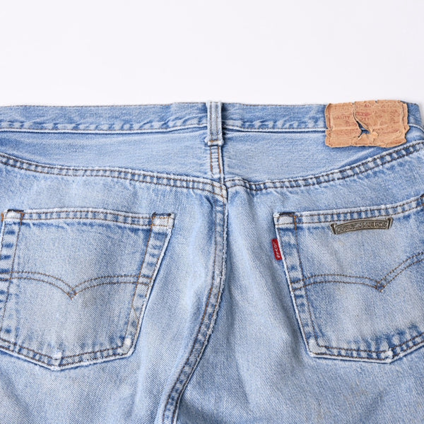 Like new CHROME HEARTS LEVI'S 501 Levi's Denim Pants Cross Ball Button Blue Size 32 Used 4a000438