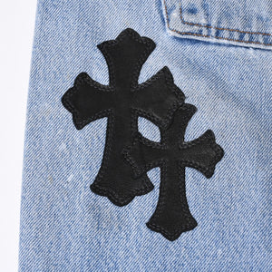 Like new CHROME HEARTS LEVI'S 501 Levi's Denim Pants Cross Ball Button Blue Size 32 Used 4a000438