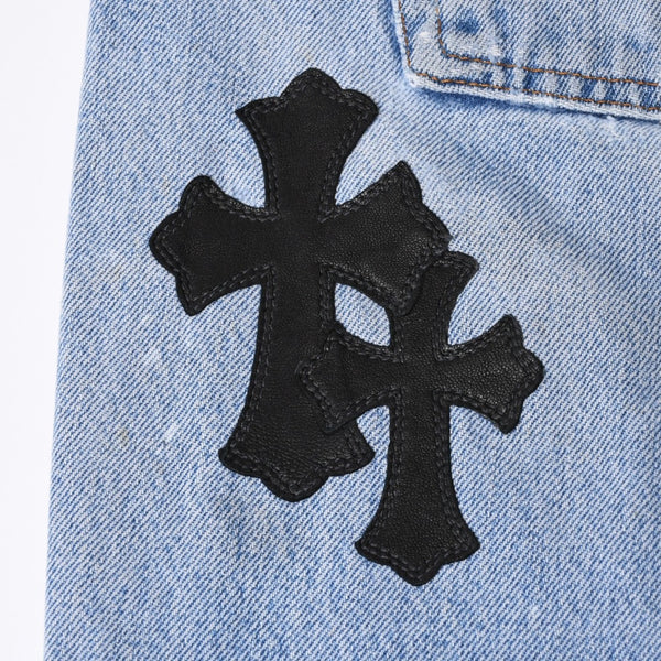 Like new CHROME HEARTS LEVI'S 501 Levi's Denim Pants Cross Ball Button Blue Size 32 Used 4a000438