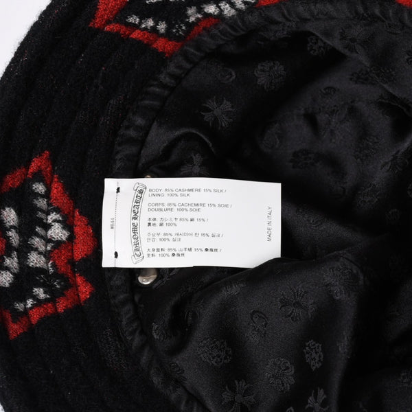新品同様 CHROME HEARTS クロムハーツ mattyboy チョンパープリントカシミヤバケットハット サイズM 58.5cm 中古 4a000341