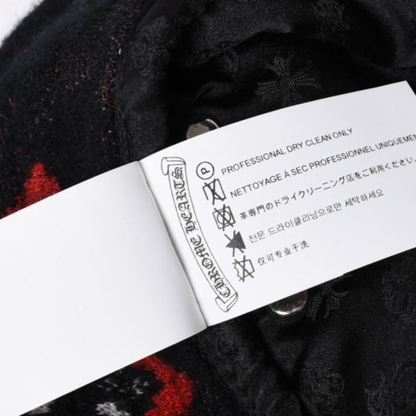 新品同様 CHROME HEARTS クロムハーツ mattyboy チョンパープリントカシミヤバケットハット サイズM 58.5cm 中古 4a000341