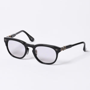 New and unused CHROME HEARTS RODSICLE Floral Boston Glasses Genuine No Prescription Silver 925 Diamond Black Used 4a000432