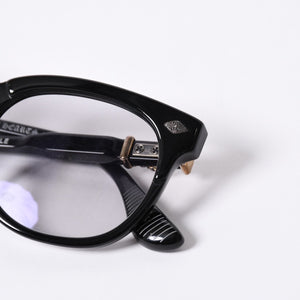 New and unused CHROME HEARTS RODSICLE Floral Boston Glasses Genuine No Prescription Silver 925 Diamond Black Used 4a000432