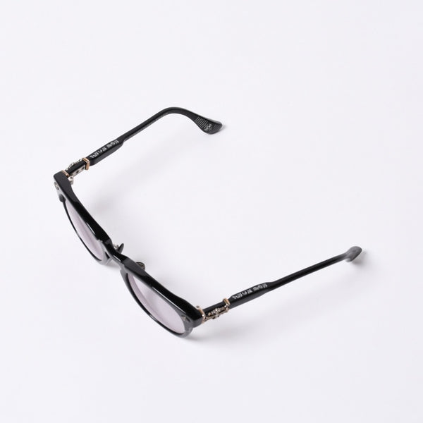New and unused CHROME HEARTS RODSICLE Floral Boston Glasses Genuine No Prescription Silver 925 Diamond Black Used 4a000432