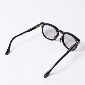New and unused CHROME HEARTS RODSICLE Floral Boston Glasses Genuine No Prescription Silver 925 Diamond Black Used 4a000432