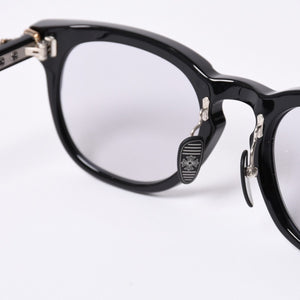 New and unused CHROME HEARTS RODSICLE Floral Boston Glasses Genuine No Prescription Silver 925 Diamond Black Used 4a000432