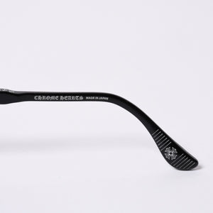 New and unused CHROME HEARTS RODSICLE Floral Boston Glasses Genuine No Prescription Silver 925 Diamond Black Used 4a000432