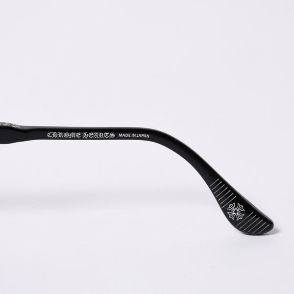 New and unused CHROME HEARTS RODSICLE Floral Boston Glasses Genuine No Prescription Silver 925 Diamond Black Used 4a000432