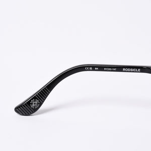 New and unused CHROME HEARTS RODSICLE Floral Boston Glasses Genuine No Prescription Silver 925 Diamond Black Used 4a000432