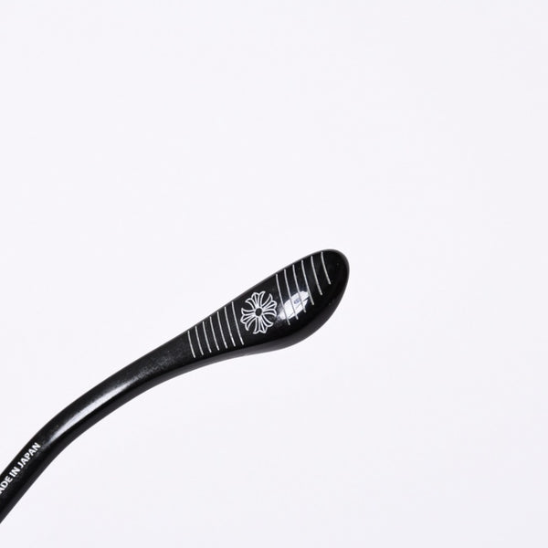 New and unused CHROME HEARTS RODSICLE Floral Boston Glasses Genuine No Prescription Silver 925 Diamond Black Used 4a000432