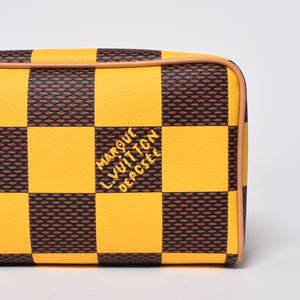 Very Good Condition LOUIS VUITTON N40567 Damier Pop Rocker Dop Kit Travel Pouch Yellow Brown Used 4a000456