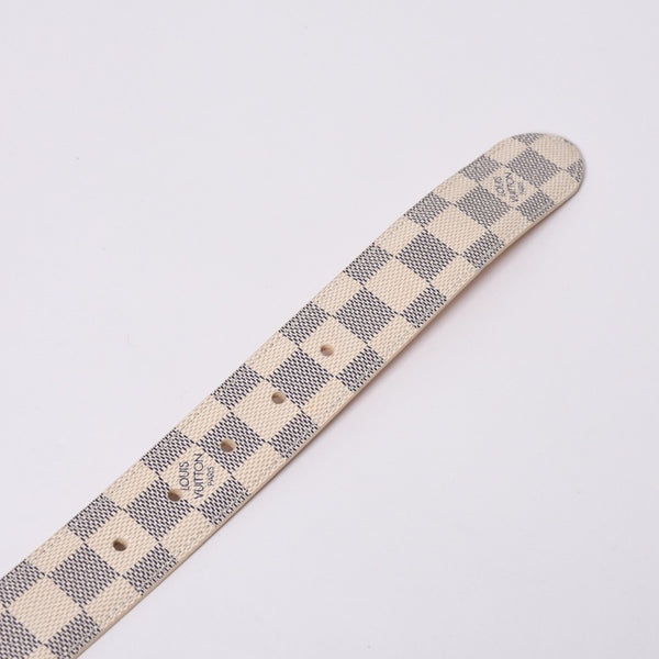 Very Good Condition LOUIS VUITTON Sainteur Voyage 35MM Damier Azur Belt M9837V Leather 85/34 Used 4a000349
