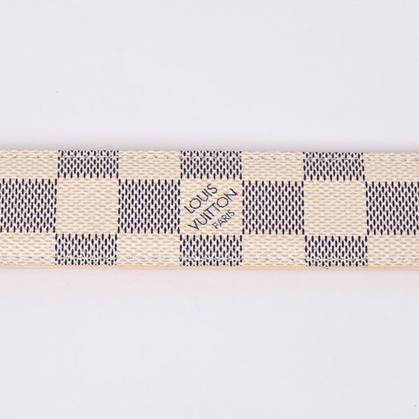 Very Good Condition LOUIS VUITTON Sainteur Voyage 35MM Damier Azur Belt M9837V Leather 85/34 Used 4a000349