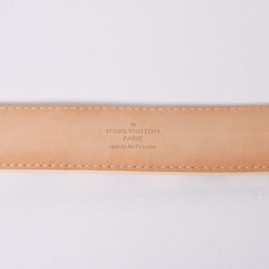 Very Good Condition LOUIS VUITTON Sainteur Voyage 35MM Damier Azur Belt M9837V Leather 85/34 Used 4a000349